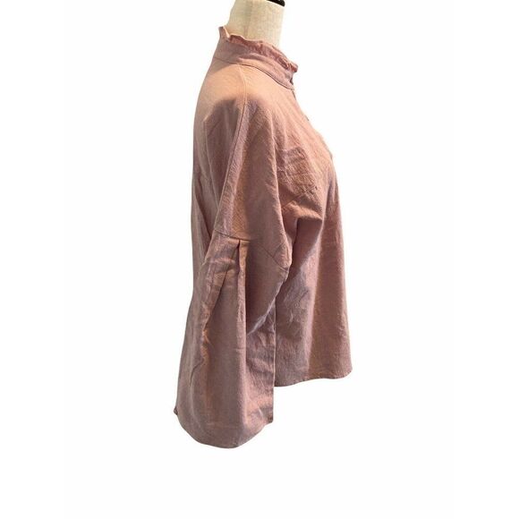 Zanzea Collection WOMENS Button Down Shirt Dolman Size Large Ruffled Collar - Picture 3 of 12